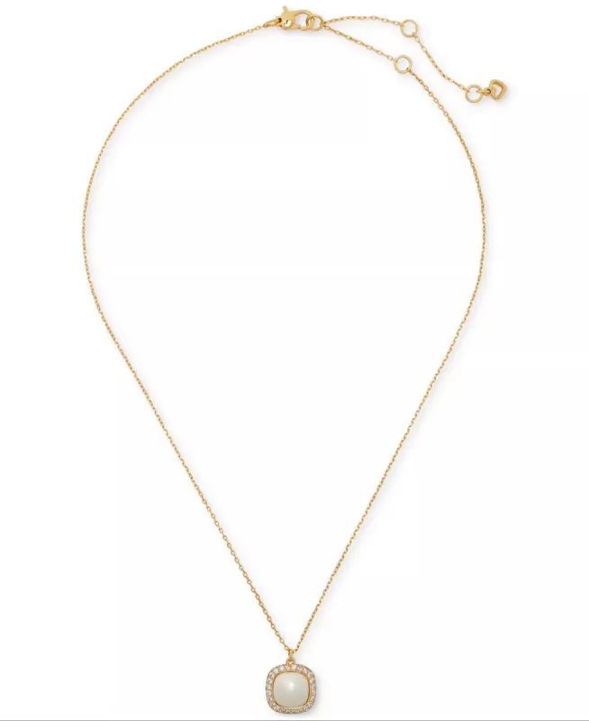 Kate Spade Pavé & Imitation Pearl Mini Pendant Necklace sold by Ruumur