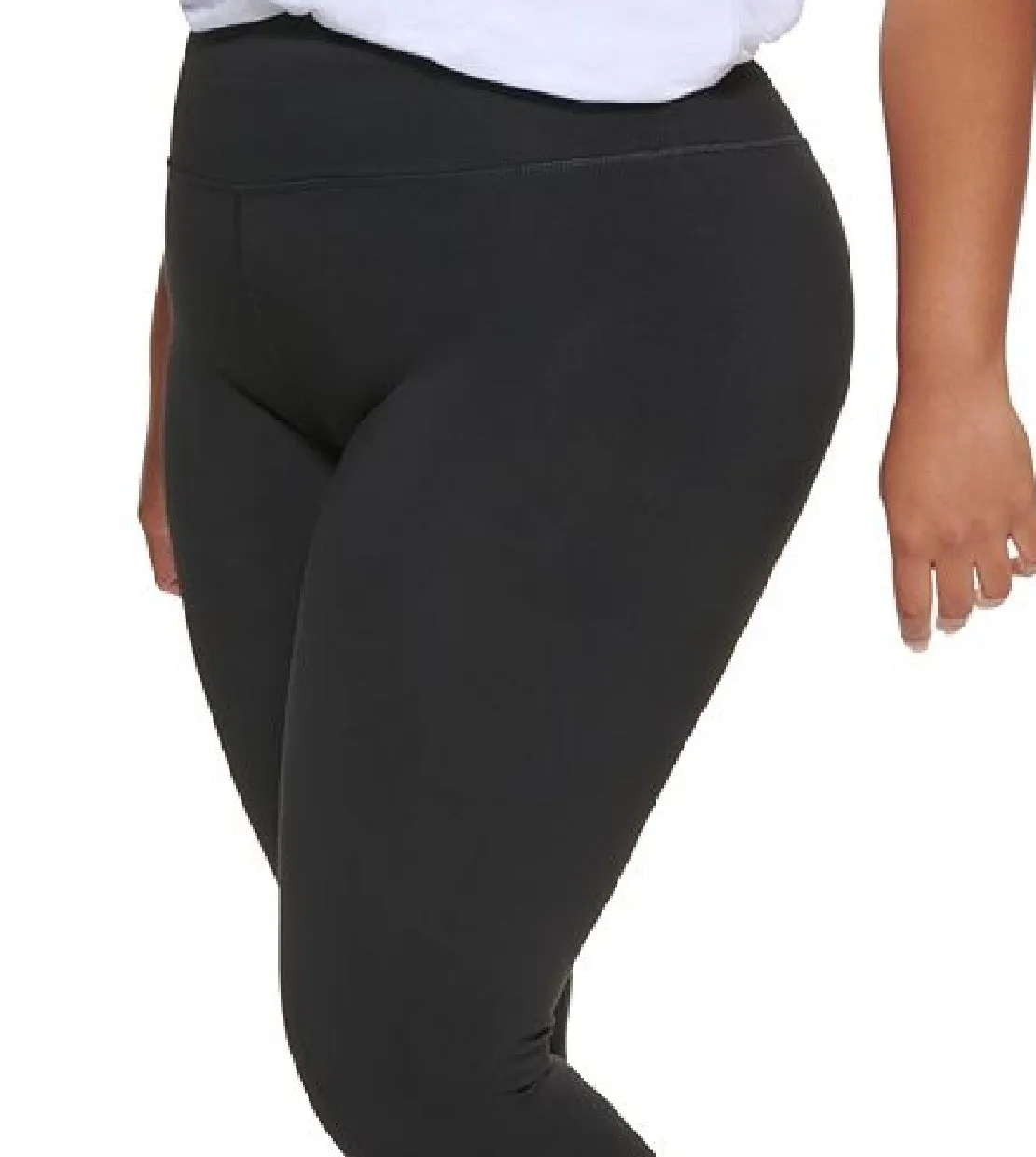 DKNY Women's High Waisted Full Length Logo Leggings Black Size 1X sold by Ruumur product image thumbnail 2