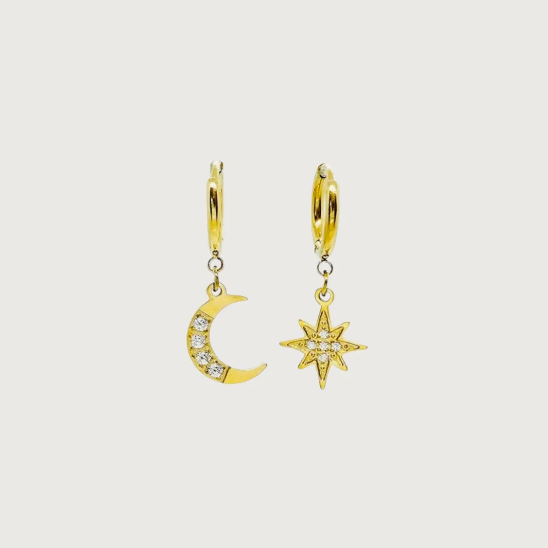 Moon and Star Hypoallergenic Earrings sold by Ruumur product image thumbnail 4