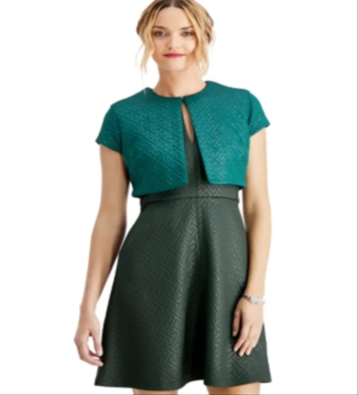 Natori Women's Quilted Cropped Bolero Jaket Green Size S sold by Ruumur