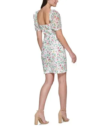 GUESS Women's Printed Lace Puff Sleeve Mini Dress White Size 4 sold by Ruumur product image thumbnail 2