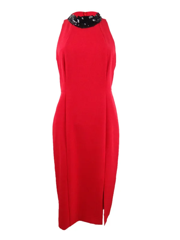 Taylor Women's Sequin Embellished Sleeveless Sheath Dress Red Size 14 sold by Ruumur