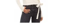 Hippie Rose Junior's Plush Surplice Ribbed Top White Size X-Large sold by Ruumur