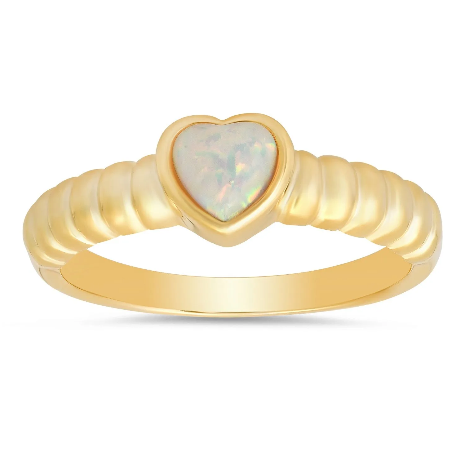 14k Gold Over Silver Bezel-set Heart Ring sold by Ruumur product image thumbnail 3