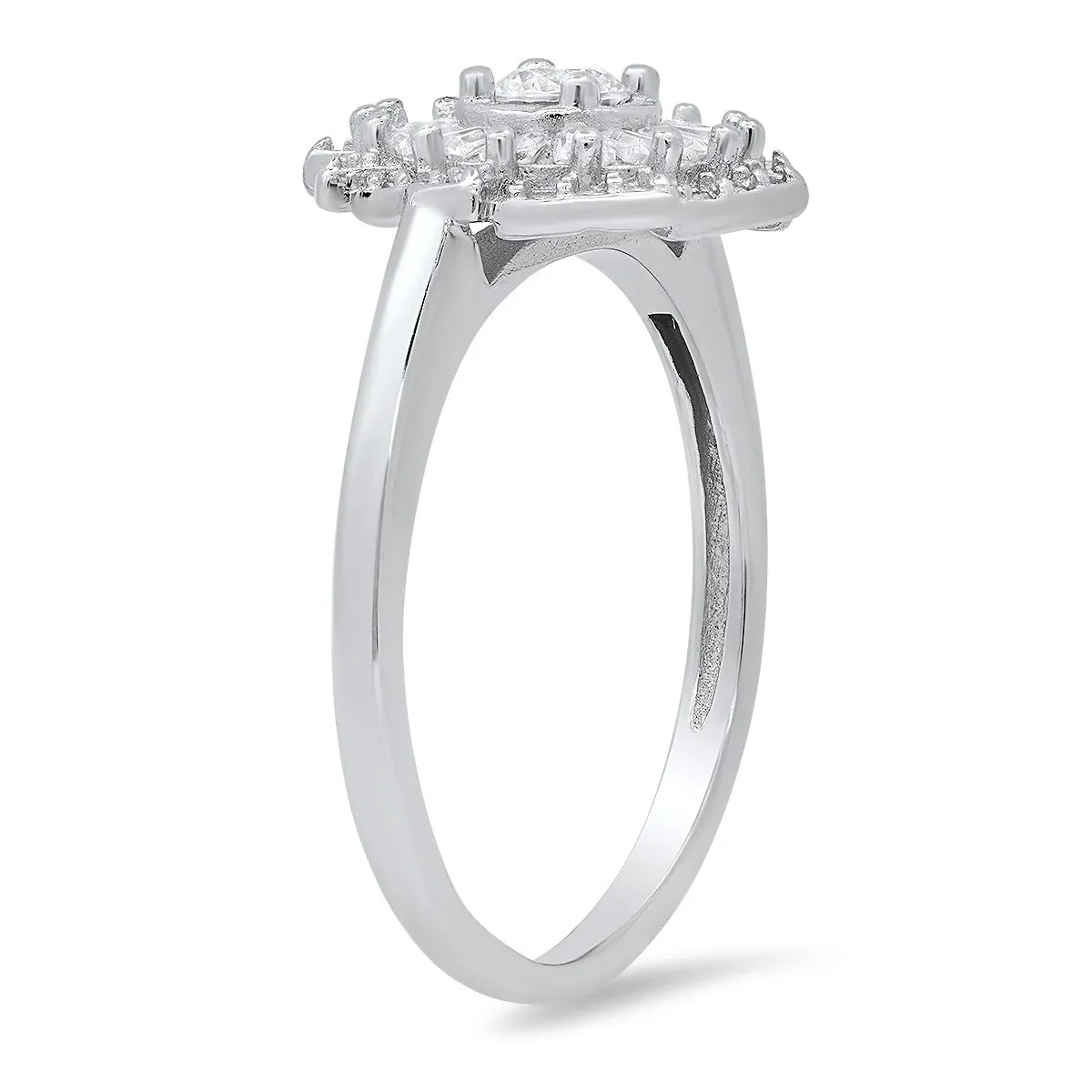 Sterling Silver Vintage CZ Swirl Ring sold by Ruumur product image thumbnail 2