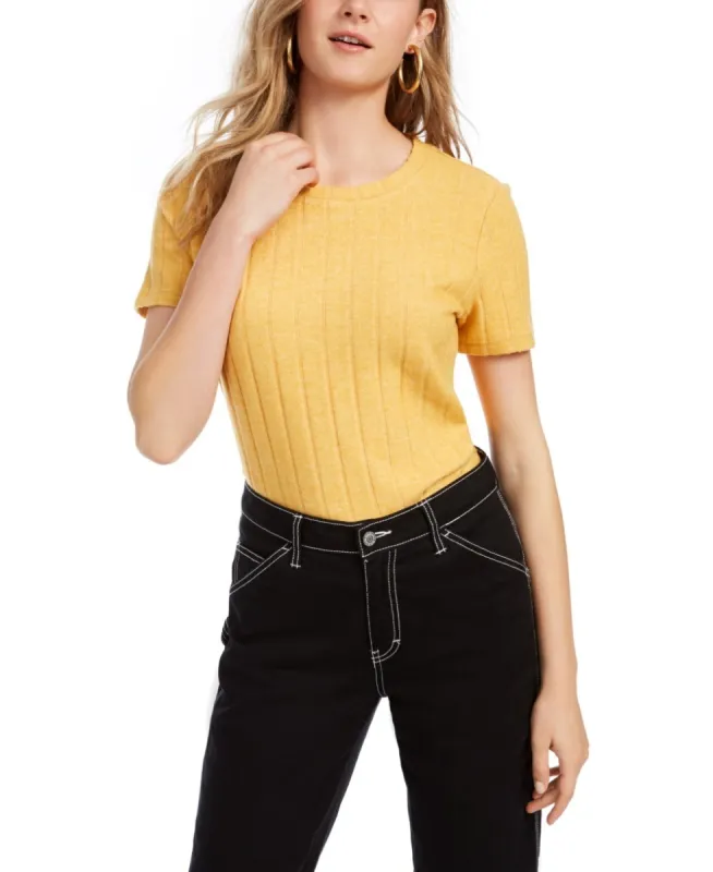 Crave Fame Juniors' Cozy Ribbed Top Yellow Size Medium sold by Ruumur