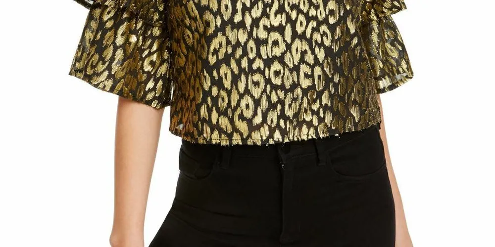 Kendall + Kylie Women's Animal Print Top Black Size S sold by Ruumur product image thumbnail 3
