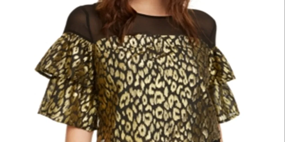 Kendall + Kylie Women's Animal Print Top Black Size S sold by Ruumur product image thumbnail 5