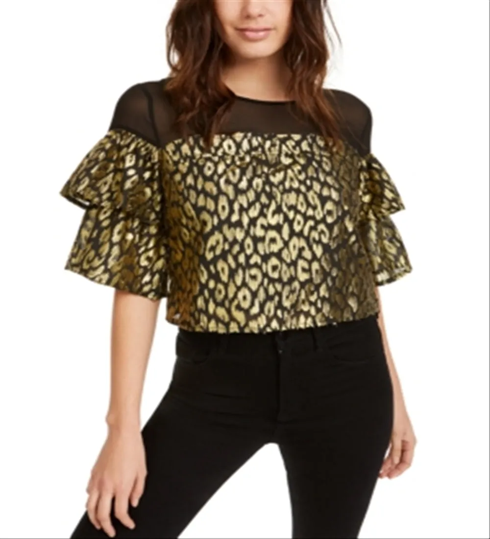 Kendall + Kylie Women's Animal Print Top Black Size S sold by Ruumur product image thumbnail 4