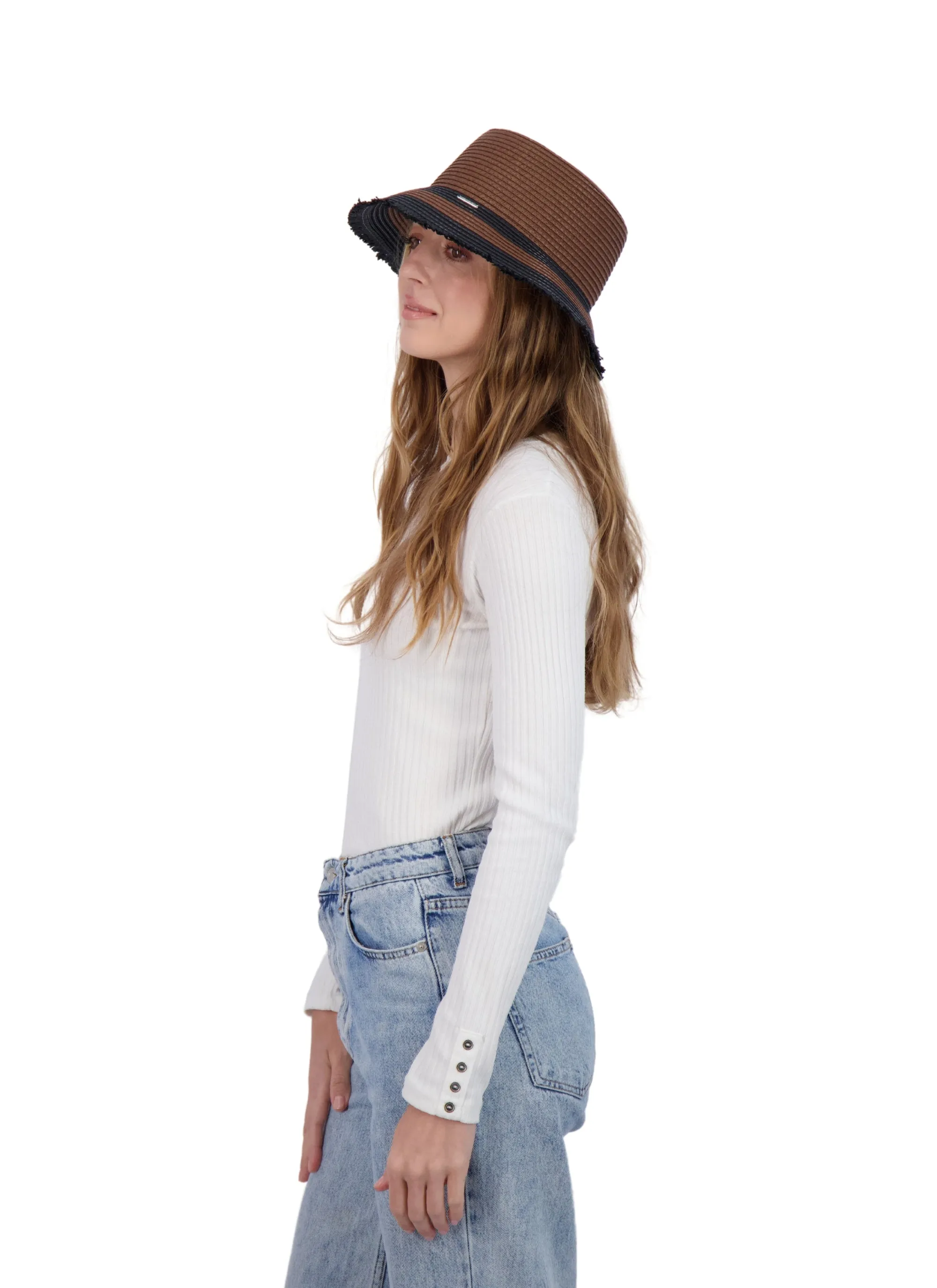 Tahari Women's Color Block Straw Bucket Hat with Fringe sold by Ruumur product image thumbnail 4