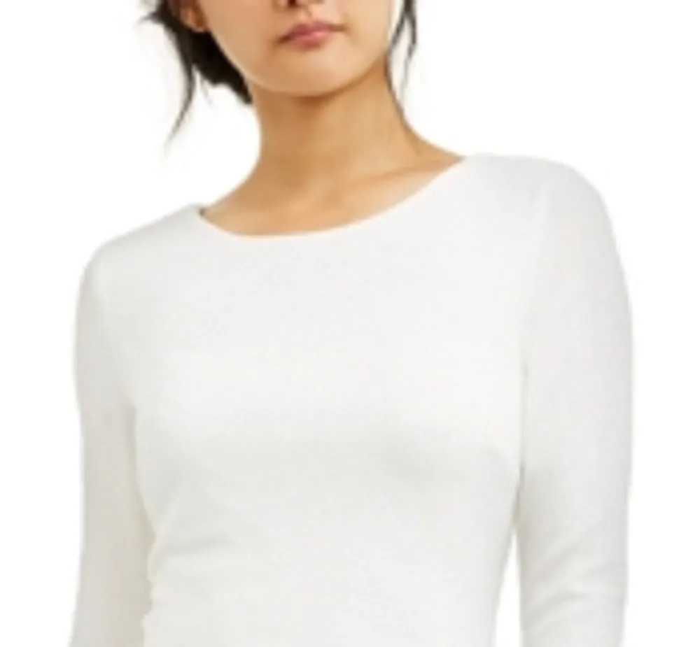 Speechless Women's Glitter Cut Out Long Sleeve Jewel Neck Mini Body Con Cocktail Dress White Size 3 sold by Ruumur product image thumbnail 3