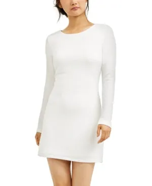 Speechless Women's Glitter Cut Out Long Sleeve Jewel Neck Mini Body Con Cocktail Dress White Size 3 sold by Ruumur