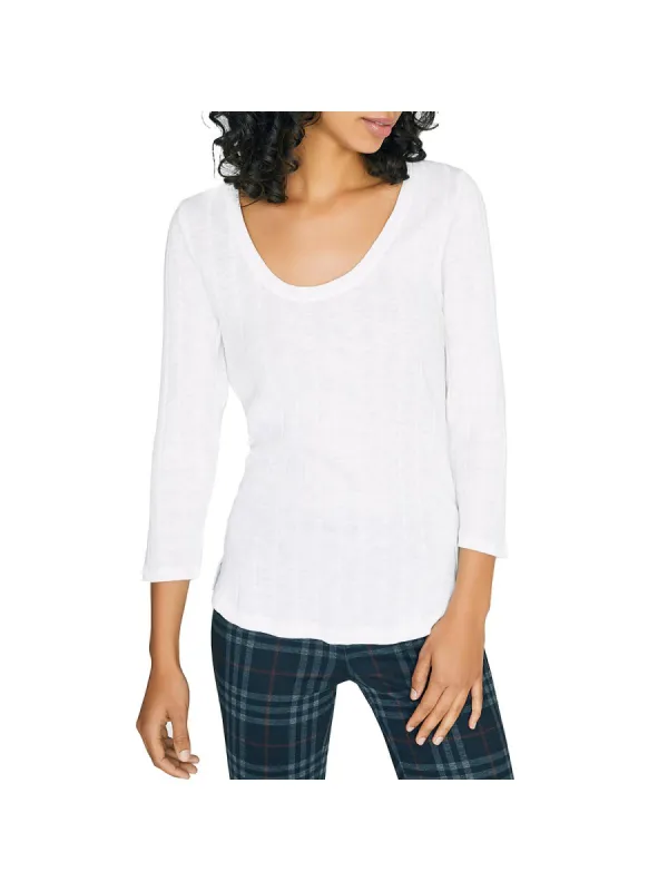 Sanctuary Women's Ribbed Scoop Neck Top White Size Small sold by Ruumur