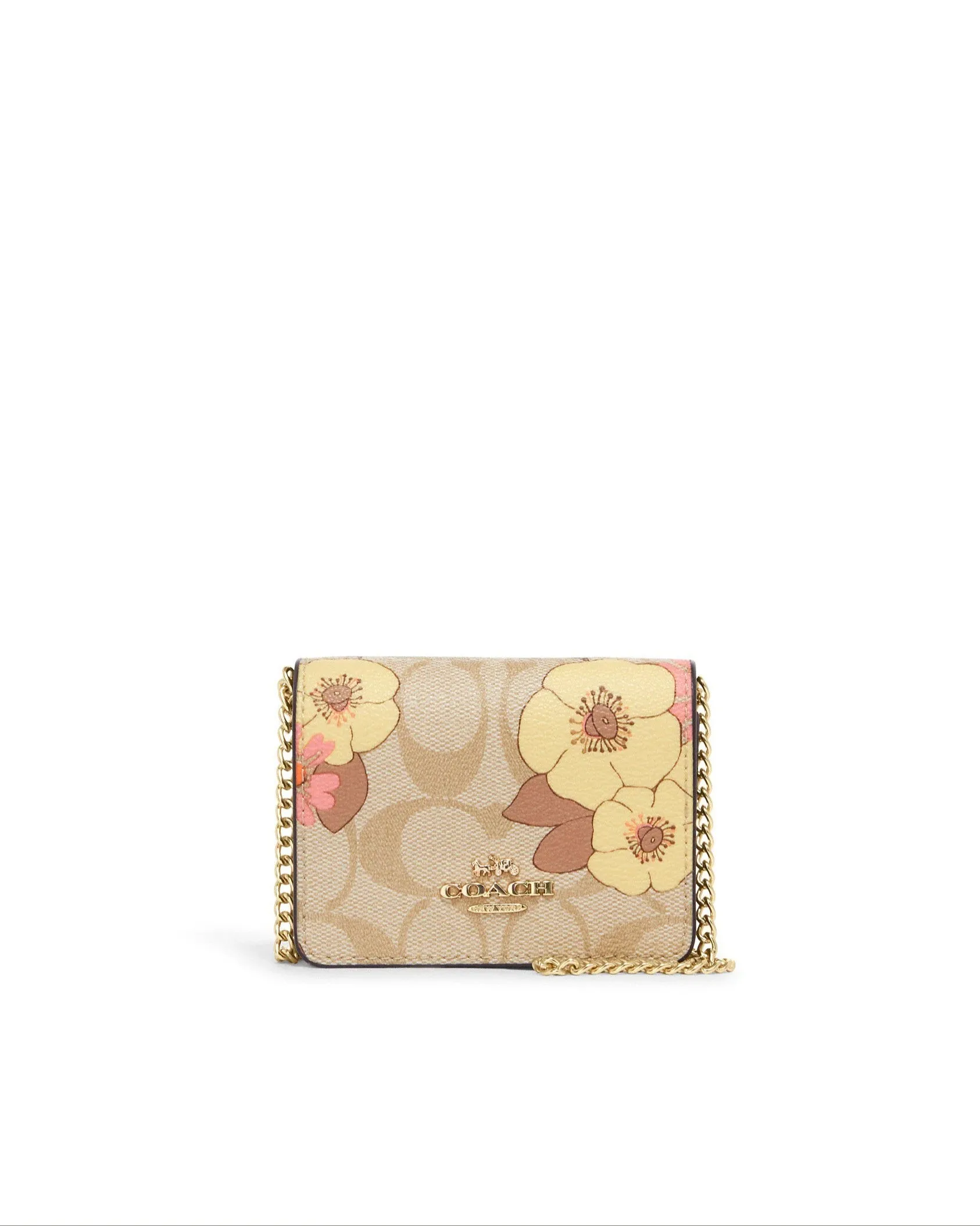 Coach Mini Wallet On A Chain In Signature Canvas With Floral Cluster Print sold by Ruumur