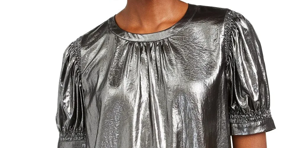 Current Air Women's Short Sleeve Crew Neck Evening Top Silver Size X-Small sold by Ruumur product image thumbnail 2