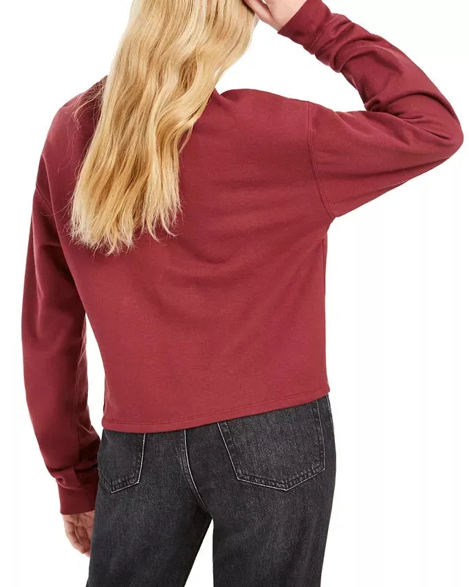 Love Tribe Juniors Women's Blah Blah Cropped Graphic Sweatshirt Red Size Large sold by Ruumur product image thumbnail 2