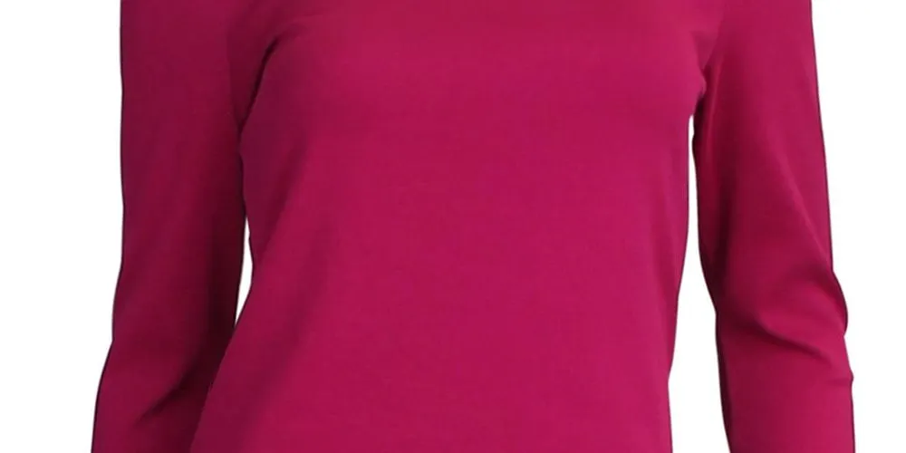 Ralph Lauren Women's Contrast Trim Scoop Neck Top Pink Size Large sold by Ruumur product image thumbnail 3