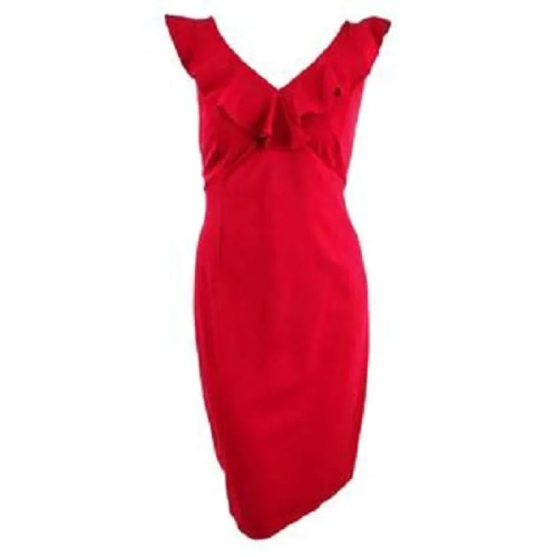 Love Squared Women's Plus Size Ruffled Bodycon Dress Red Size 1X sold by Ruumur