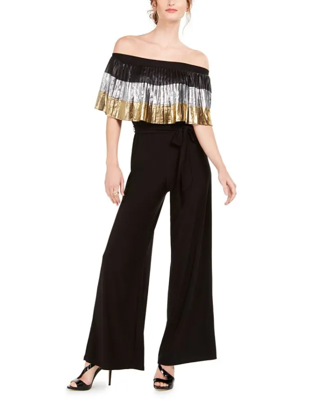 MSK Women's Pleated Jumpsuit Black Size Large sold by Ruumur