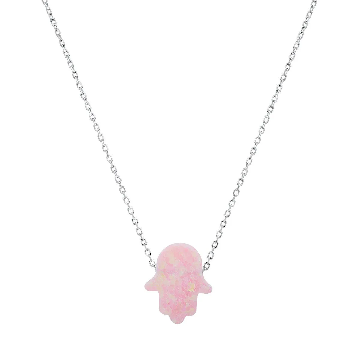 Sterling Silver Opal Hamsa Necklace sold by Ruumur product image thumbnail 3