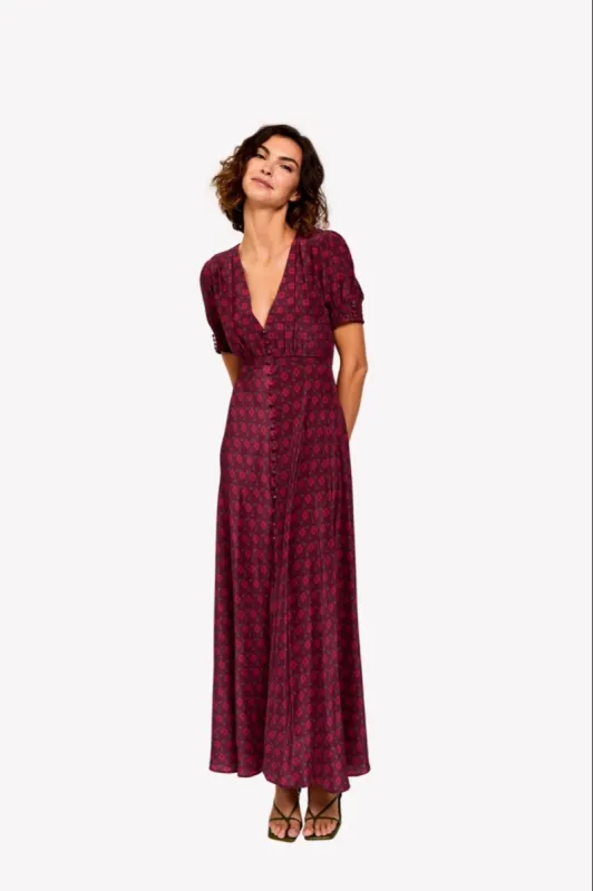 LOULOU DAMOUR Women's Priscila Faro Print Midi Dress sold by Ruumur