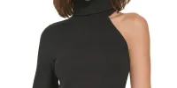 Calvin Klein Women's One Shoulder Turtleneck Top Black Size Small sold by Ruumur