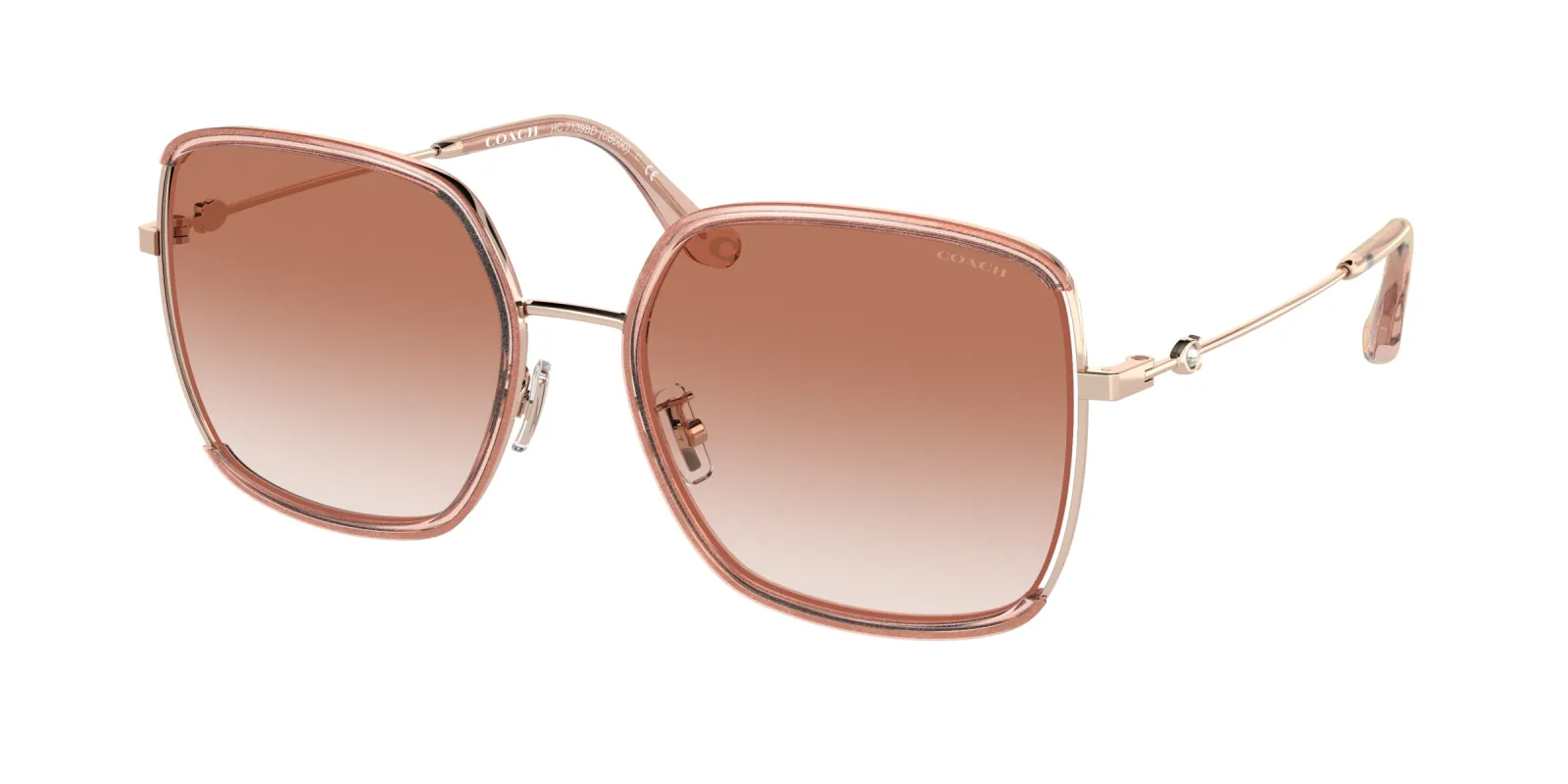 Coach Women's 58mm Rose Gold Pink Glitter Sunglasses HC7139BD-940813-58 sold by Ruumur