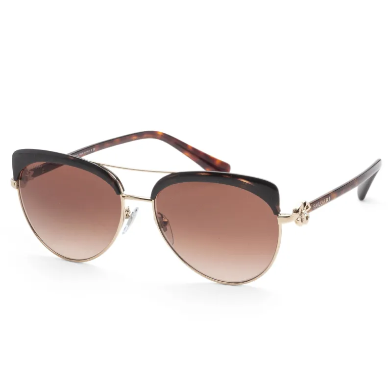 Bulgari Women's 57 mm Pale Gold and Havana Sunglasses BV6164B-278-13-57 sold by Ruumur