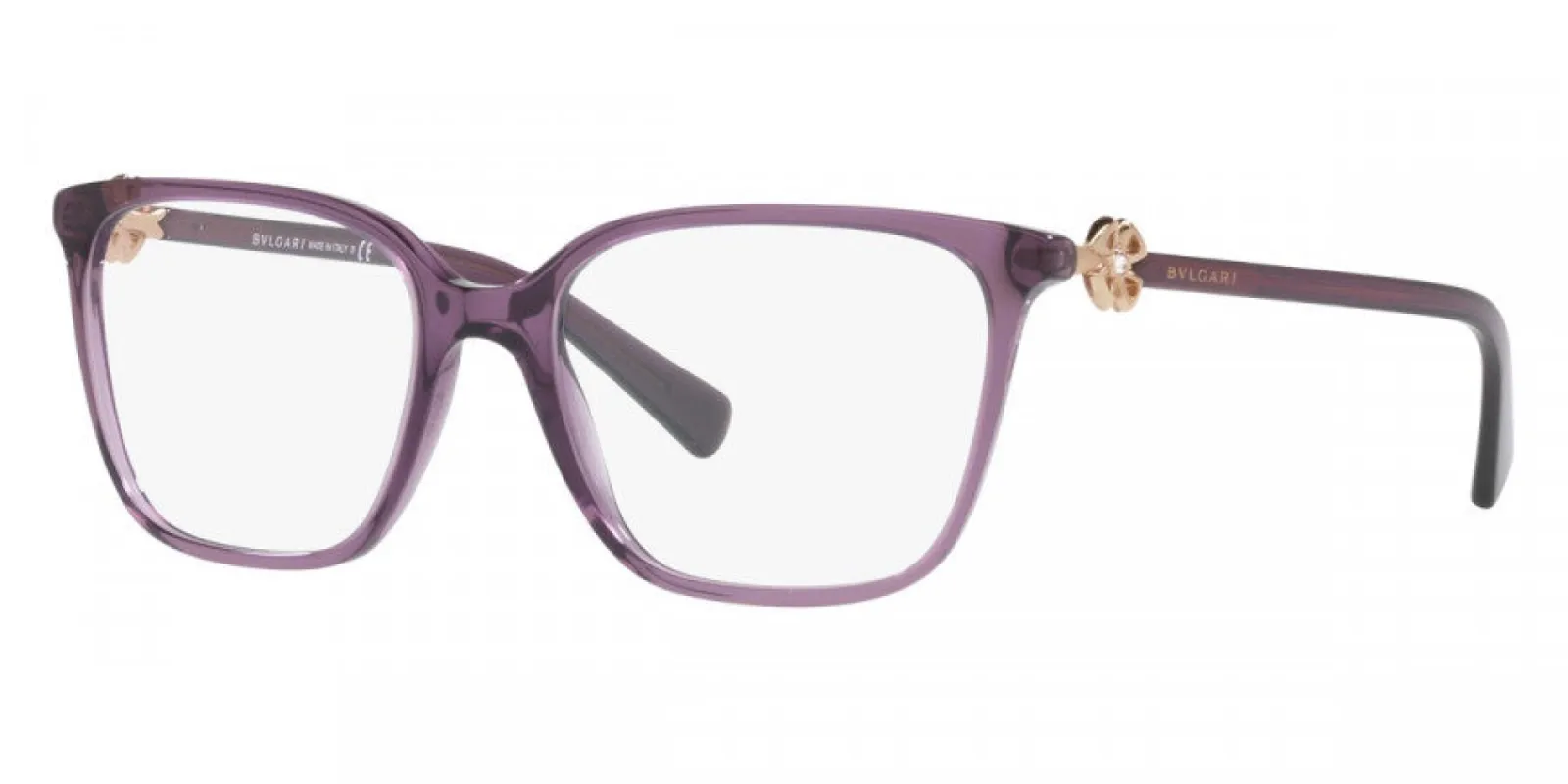 Bulgari Women's 53 mm Transparent Amethyst Opticals BV4197B-5514-53 sold by Ruumur