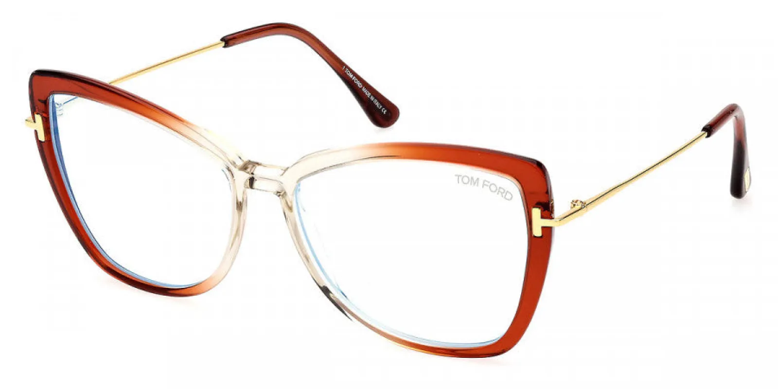 Tom Ford Women's T-Logo 55mm Orange Opticals FT5882-B-044-55 sold by Ruumur