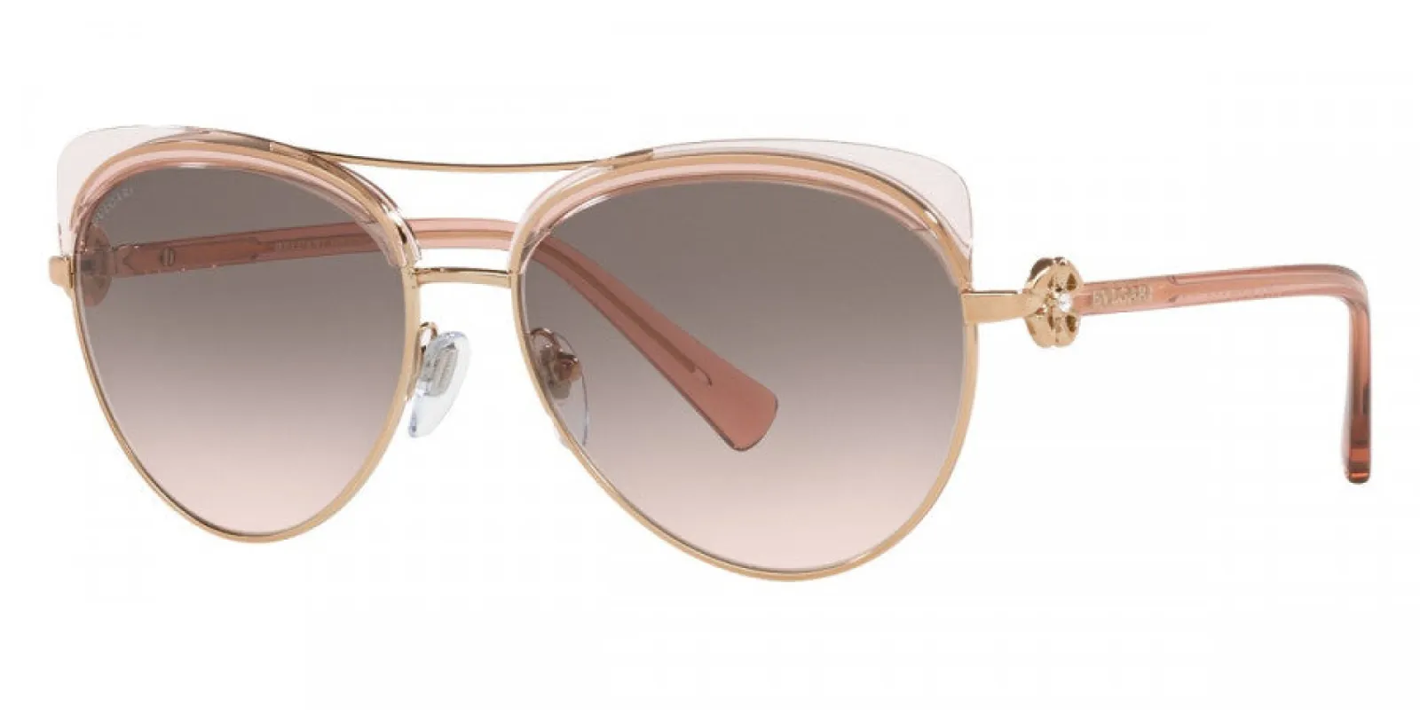 Bulgari Women's 57 mm Rose Gold and Transparent Pink Sunglasses BV6164B-20143B-57 sold by Ruumur