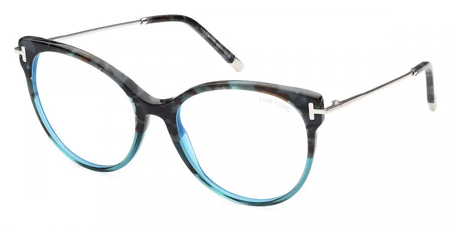 Tom Ford Women's T-Logo 54mm Teal Havana Opticals FT5770-B-056-54 sold by Ruumur
