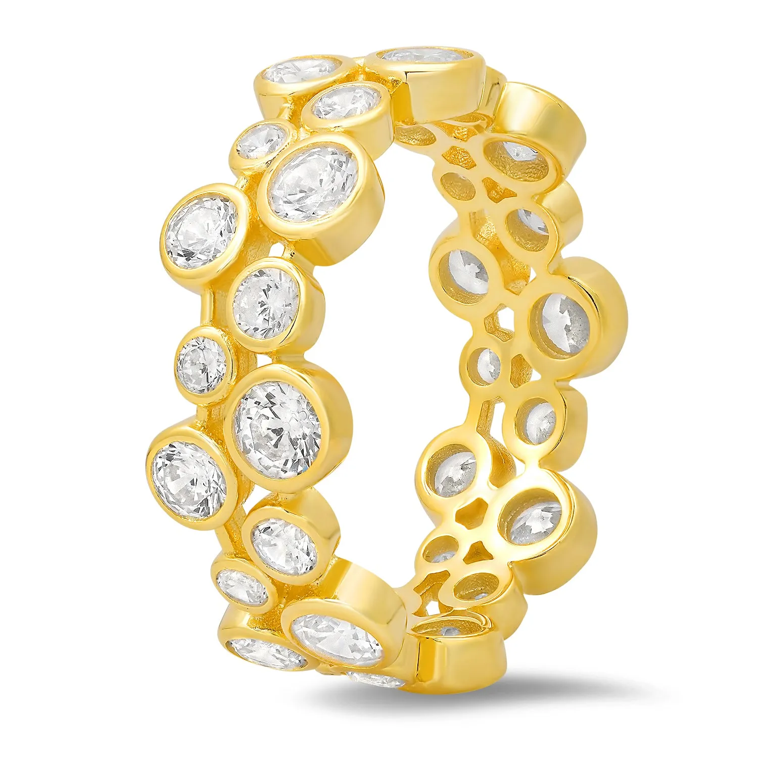 Sterling Silver Abstract Bezel-set CZ Eternity Band Ring sold by Ruumur product image thumbnail 4