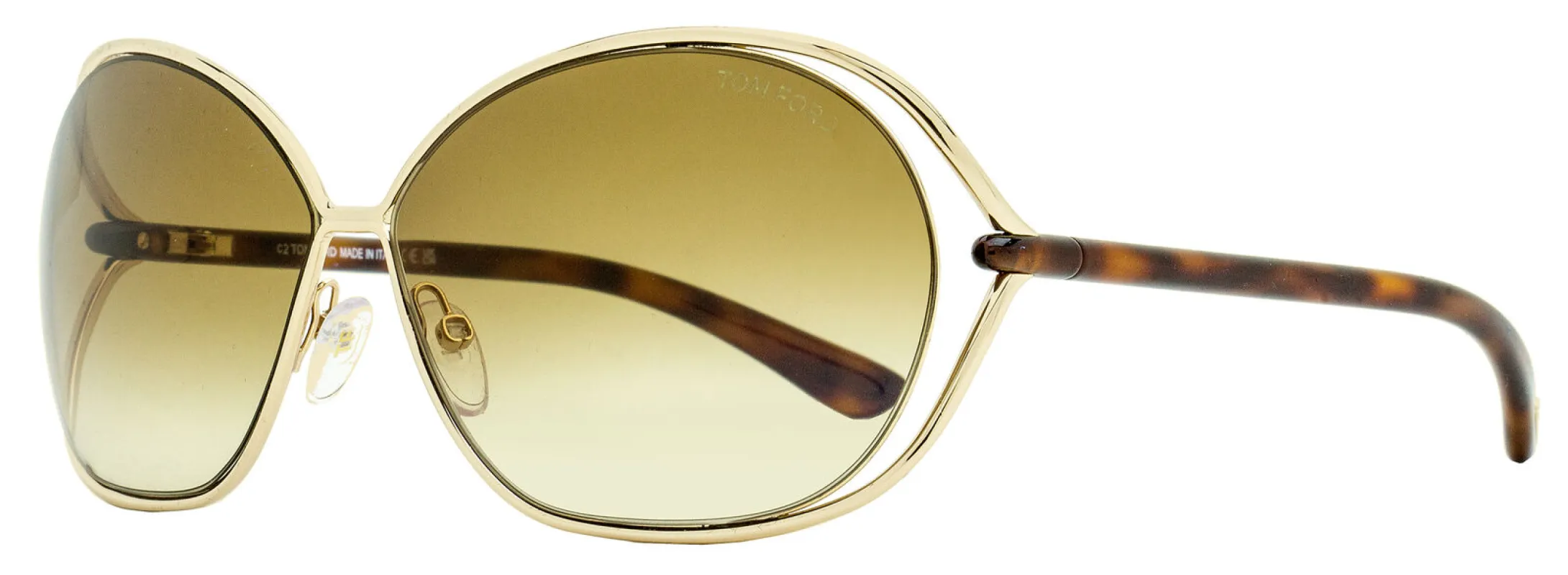 Tom Ford Women's Carla 66mm Shiny Rose Gold Sunglasses FT0157-28F-66 sold by Ruumur