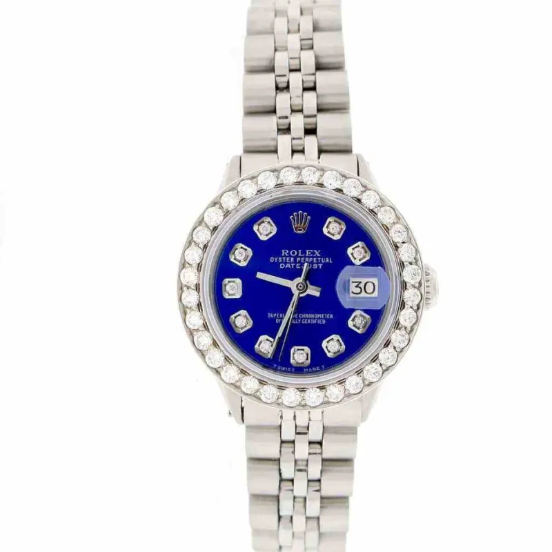 Rolex Datejust Ladies 26mm 1.3Ct Diamond Bezel/Royal Blue Dial Jubilee Watch TFJ-142508182 sold by Ruumur