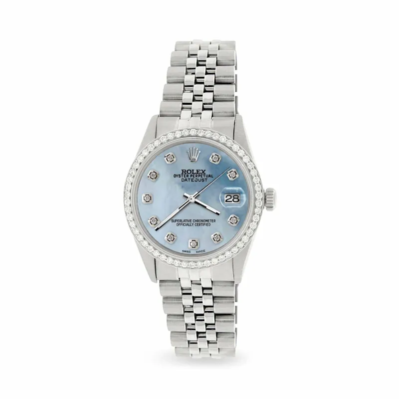Rolex Datejust Steel  Jubilee Watch Diamond Sky Blue MOP Dial TFJ-142507930 sold by Ruumur