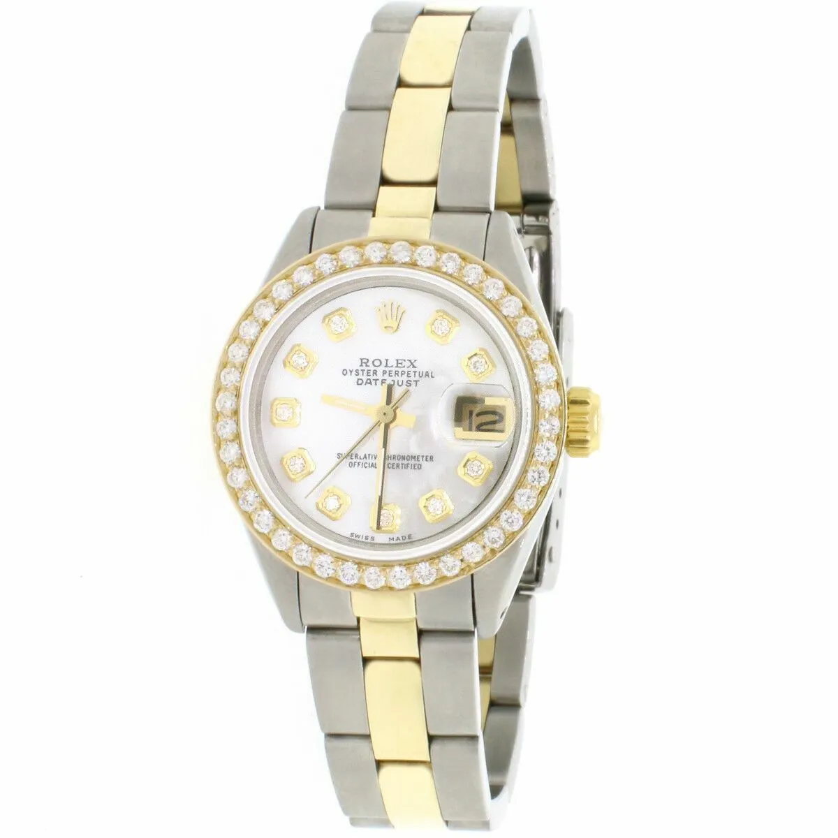 Rolex Datejust Ladies 2-Tone Gold/Steel 26MM Oyster w/MOP Diamond Dial & Bezel TFJ-142508048 sold by Ruumur