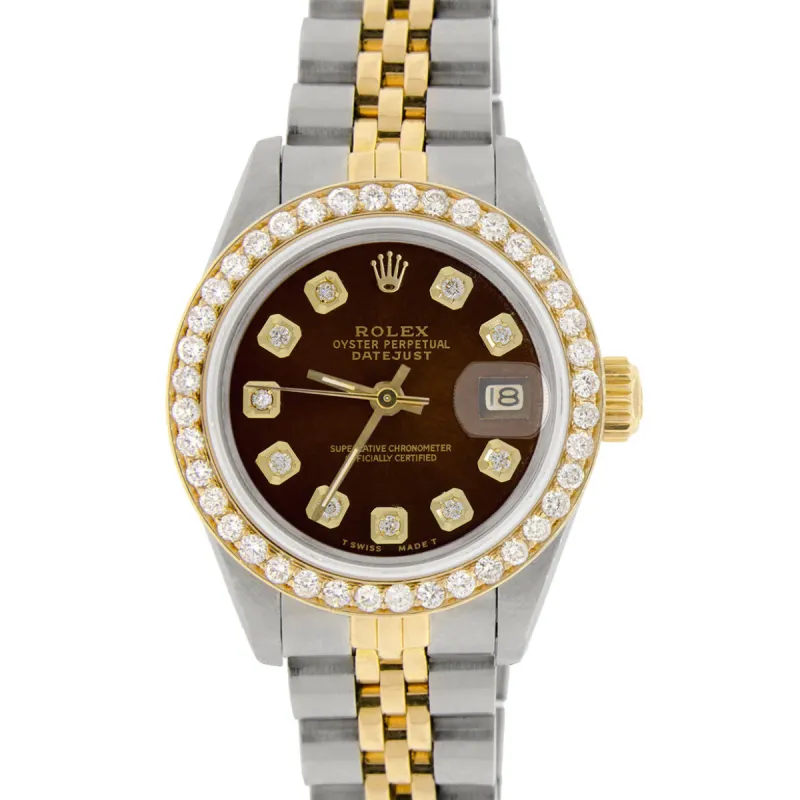 Rolex Datejust Ladies 2-Tone Jubilee 26mm Diamond Bezel/Cocoa Brown Dial  TFJ-142508138 sold by Ruumur