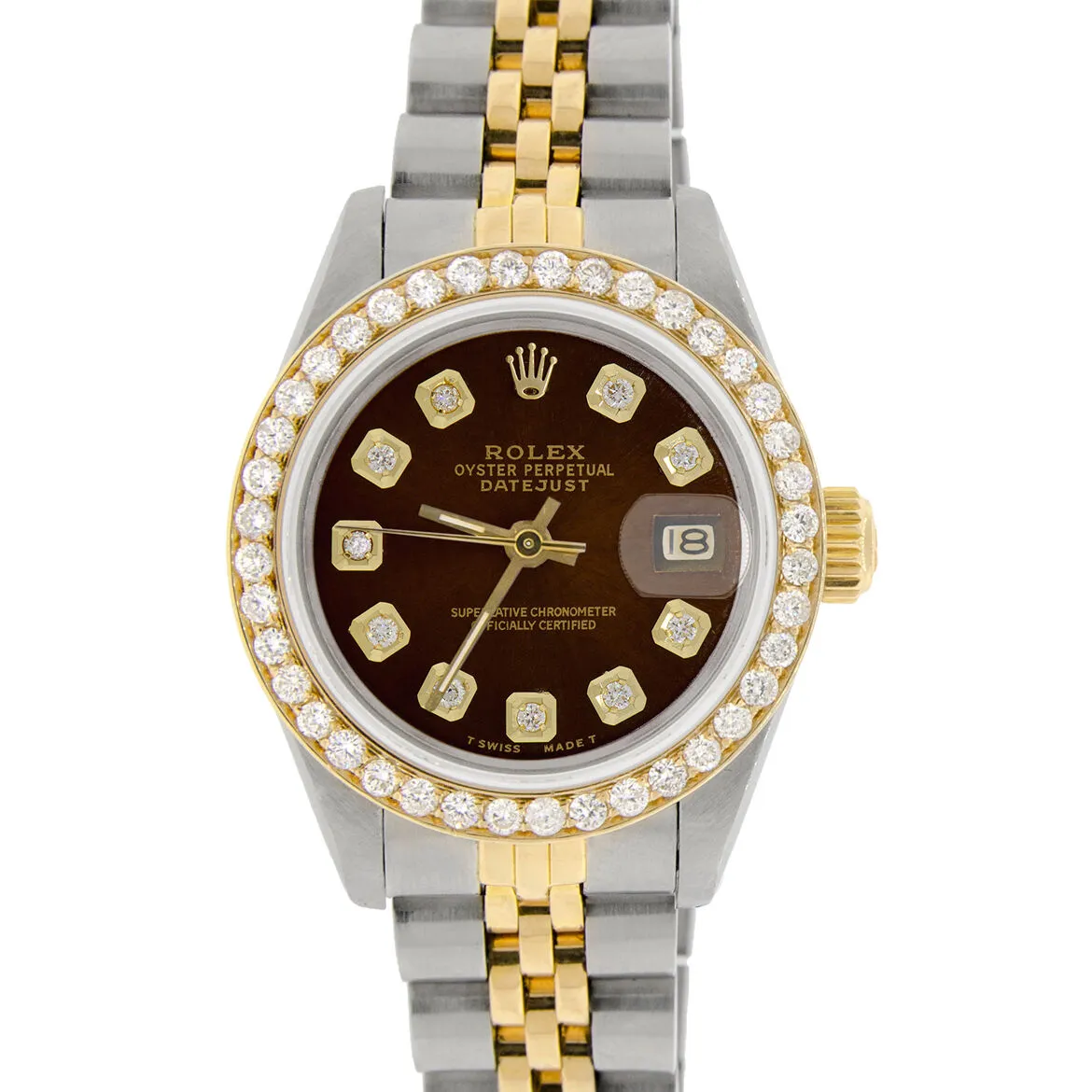Rolex Datejust Ladies 2-Tone Jubilee 26mm Diamond Bezel/Cocoa Brown Dial TFJ-142508138 sold by Ruumur