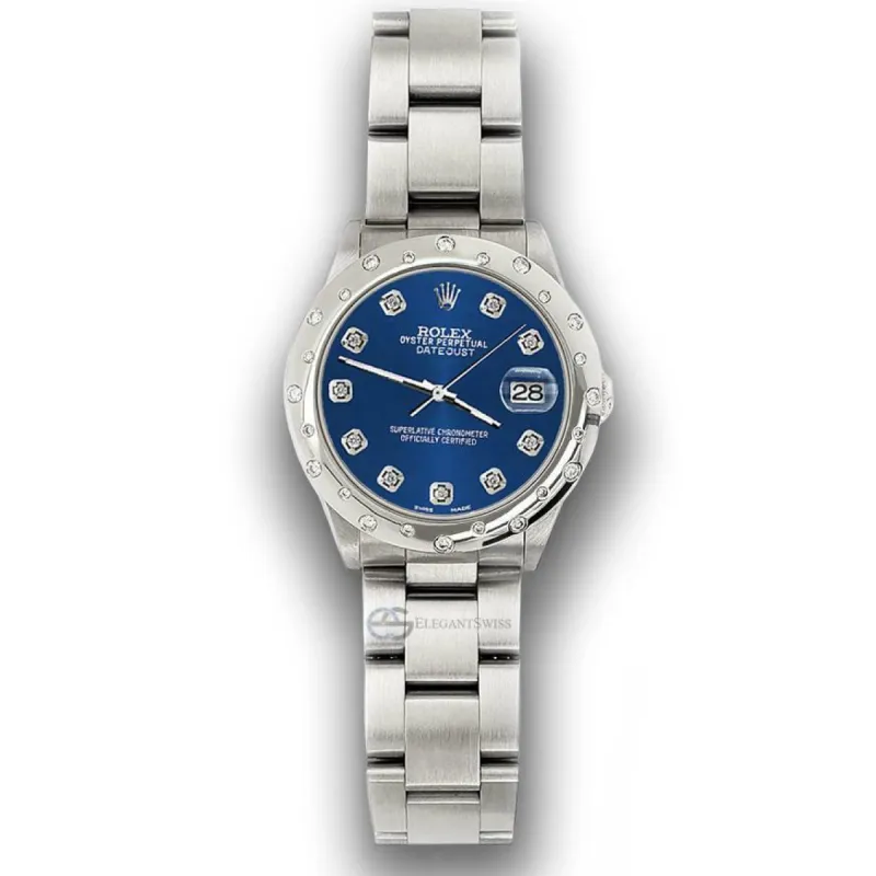 Rolex Datejust Midsize 31mm Domed 24 Diamonds Bezel/Cobalt Blue Dial Watch 78240 TFJ-142508782 sold by Ruumur