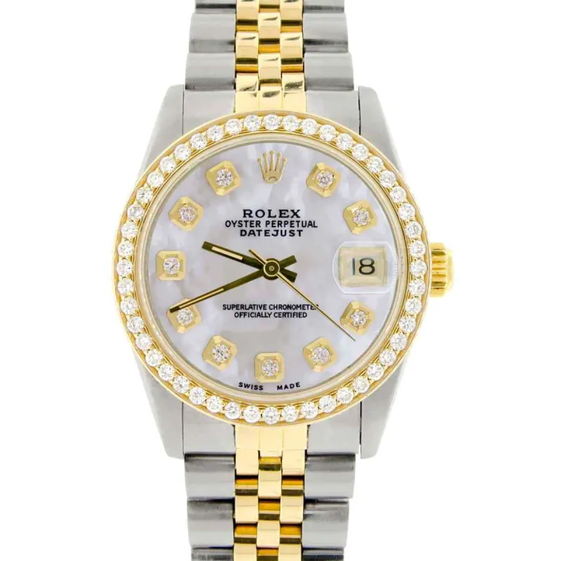 Rolex Datejust 2-Tone Midsize 31mm Womens Watch with White MOP Dial  TFJ-142508311 sold by Ruumur