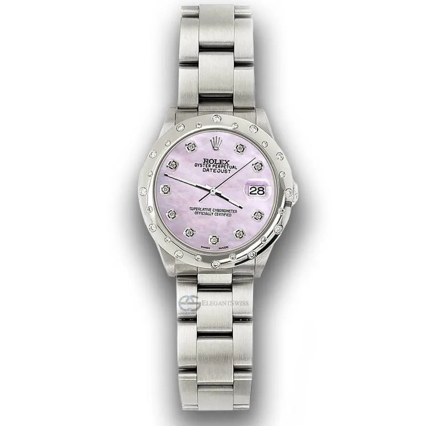 Rolex Datejust Midsize 31mm Domed 24 Diamonds Bezel/Pink Pearl Dial Watch 78240 TFJ-142508778 sold by Ruumur