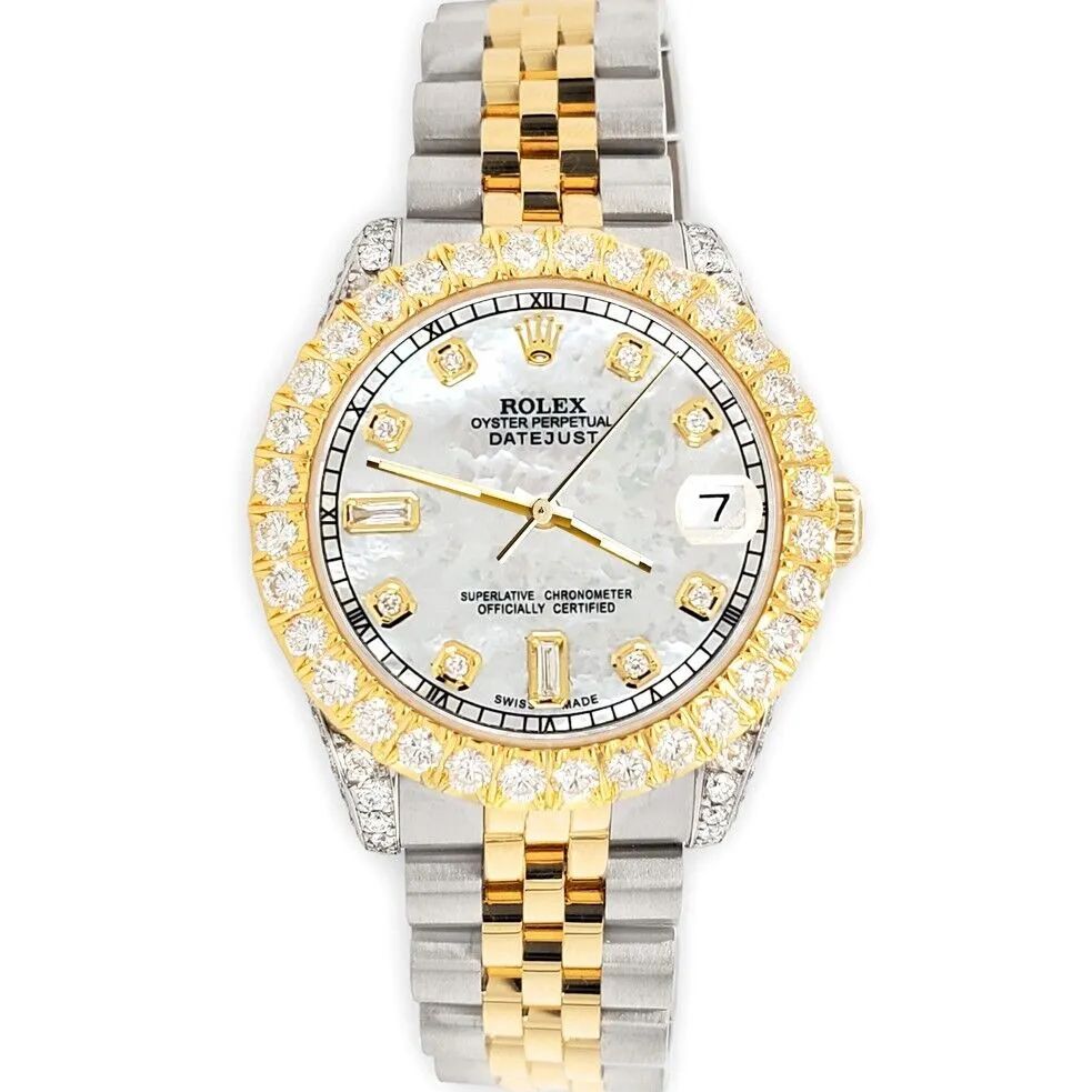 Rolex Datejust 31mm 2-Tone Watch 4.4ct Diamond White MOP Dial/Bezel/Case/Lugs TFJ-142507895 sold by Ruumur