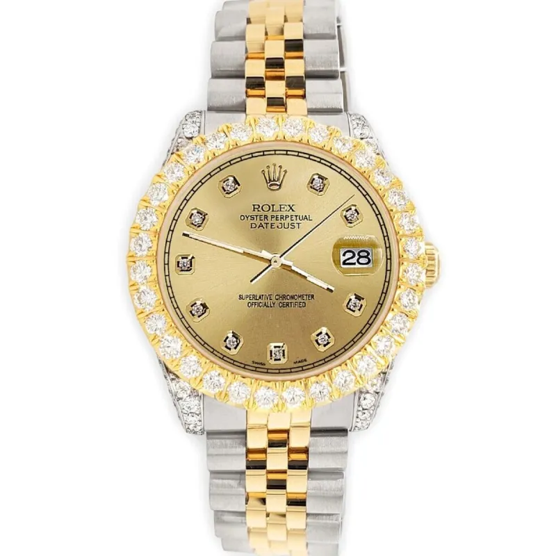 Rolex Datejust 31mm 2-Tone Watch 4.4ct Diamond Champagne Dial/Bezel/Case/Lugs TFJ-142508090 sold by Ruumur