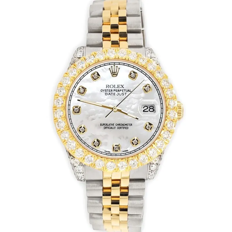 Rolex Datejust 31mm 2-Tone Watch 4.4ct Diamond White MOP Dial/Bezel/Case/Lugs TFJ-142508080 sold by Ruumur