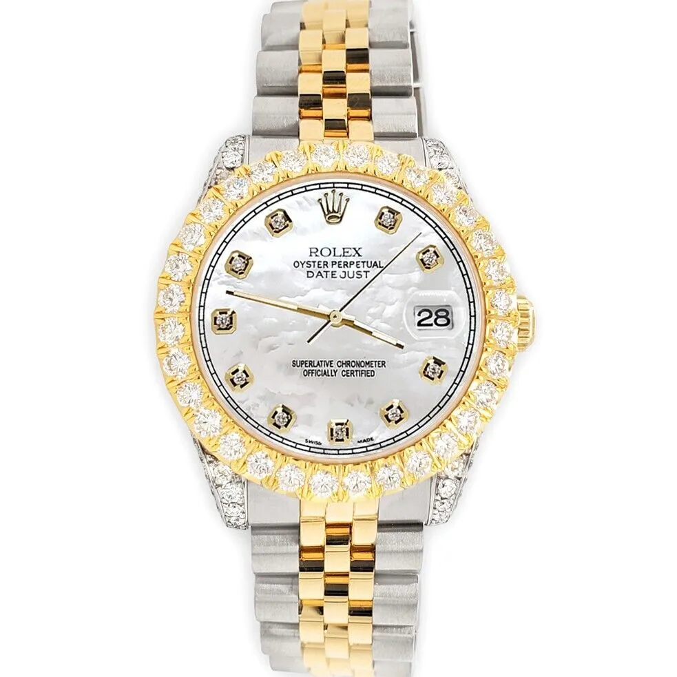 Rolex Datejust 31mm 2-Tone Watch 4.4ct Diamond White MOP Dial/Bezel/Case/Lugs TFJ-142508080 sold by Ruumur