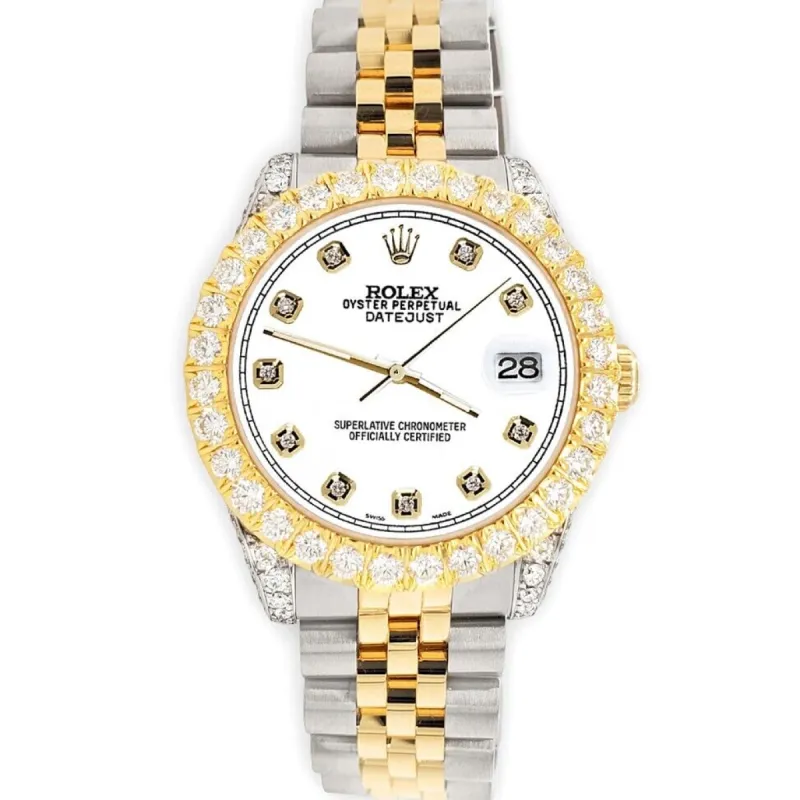 Rolex Datejust 31mm 2-Tone  Watch 4.4ct Diamond White Dial/Bezel/Case/Lugs TFJ-142508094 sold by Ruumur