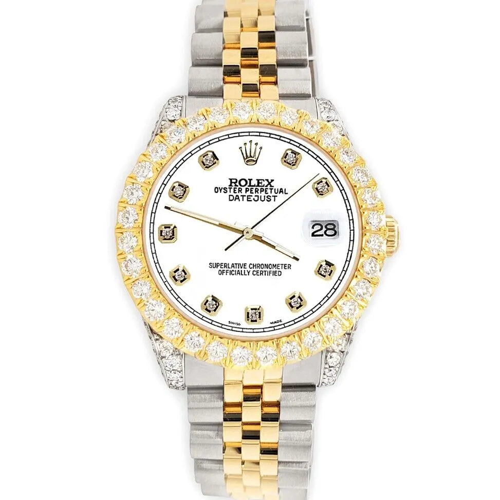 Rolex Datejust 31mm 2-Tone Watch 4.4ct Diamond White Dial/Bezel/Case/Lugs TFJ-142508094 sold by Ruumur