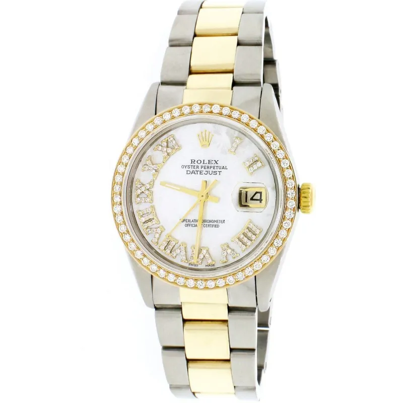 Rolex Datejust 2-Tone 36mm Oyster Watch w/MOP Roman Diamond Dial  TFJ-142508044 sold by Ruumur
