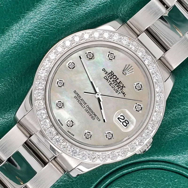 Rolex Datejust Midsize 31mm 1.52ct Bezel/Champagne MOP Diamond Dial Oyster Watch TFJ-142507881 sold by Ruumur